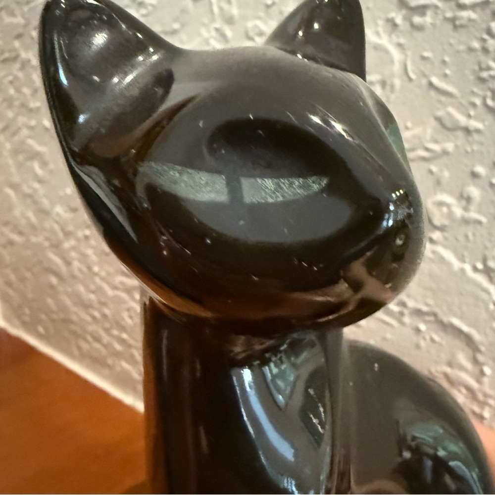 MCM Black Ceramic Cat Figurine - Picture 5 of 7